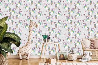 Wallpaper For Kids - Rainbow Unicorns