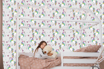 Wallpaper For Kids - Rainbow Unicorns
