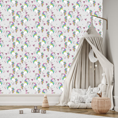 Wallpaper For Kids - Rainbow Unicorns