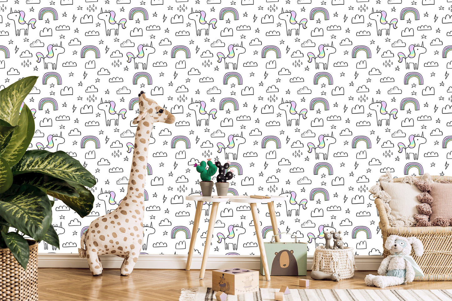 Wallpaper For Kids - Rainbow Unicorns