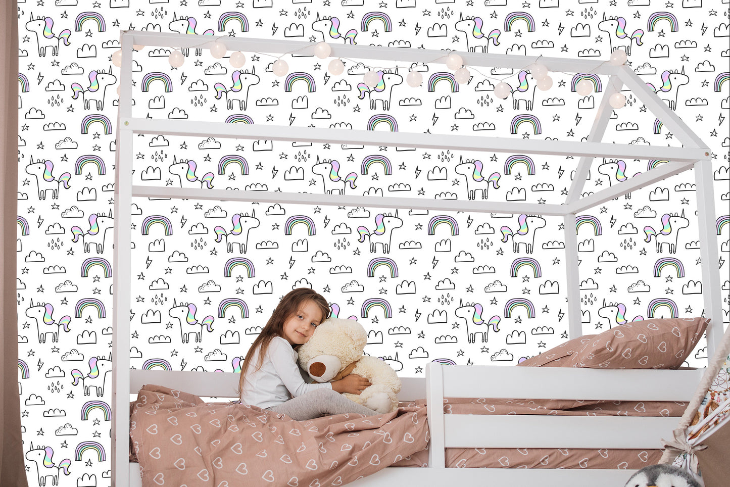 Wallpaper For Kids - Rainbow Unicorns