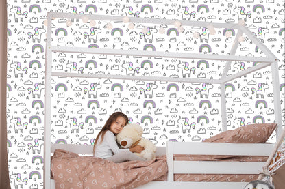 Wallpaper For Kids - Rainbow Unicorns
