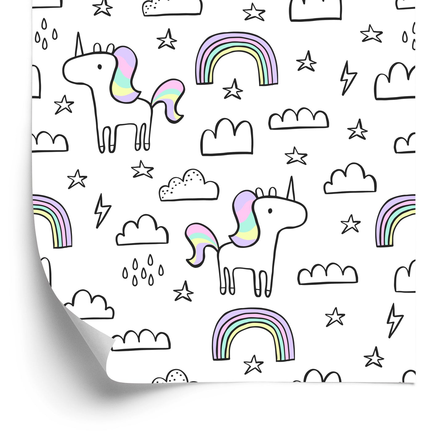 Wallpaper For Kids - Rainbow Unicorns
