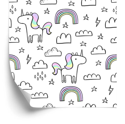 Wallpaper For Kids - Rainbow Unicorns