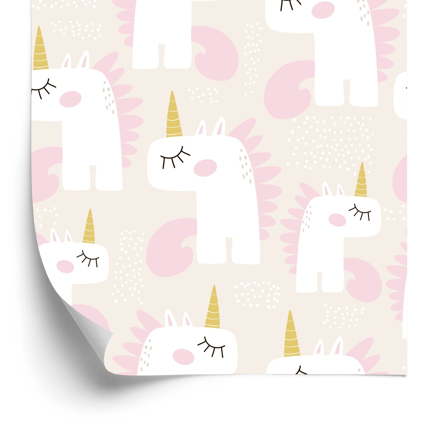 Wallpaper For Children - Sleeping Unicorns - Scandinavian Style