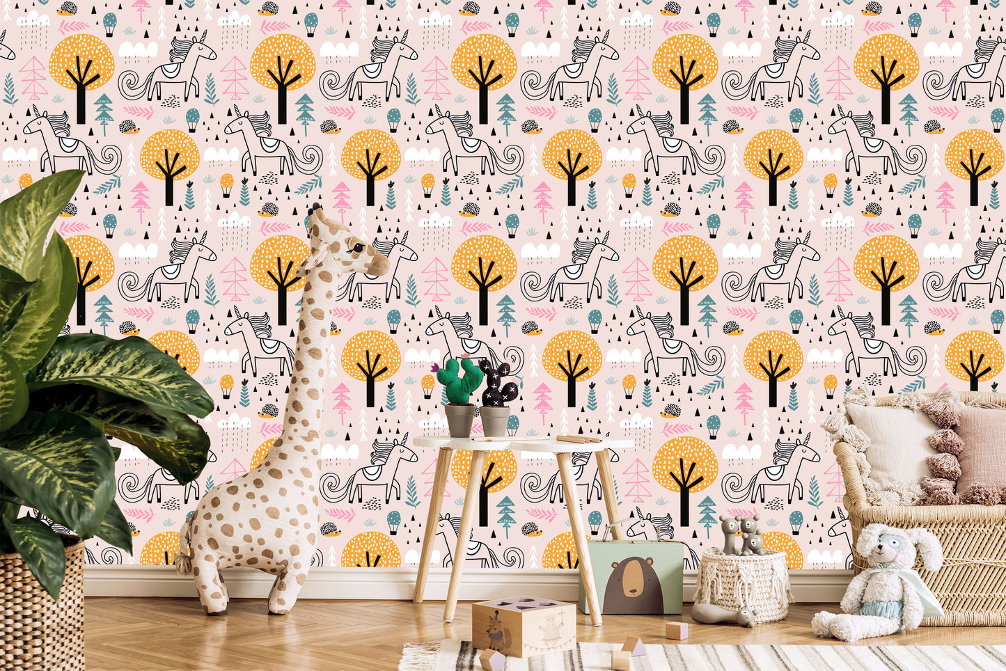 Wallpaper For Children - Unicorns In The Forest