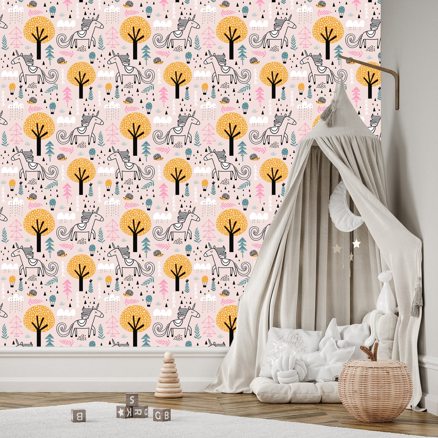 Wallpaper For Children - Unicorns In The Forest