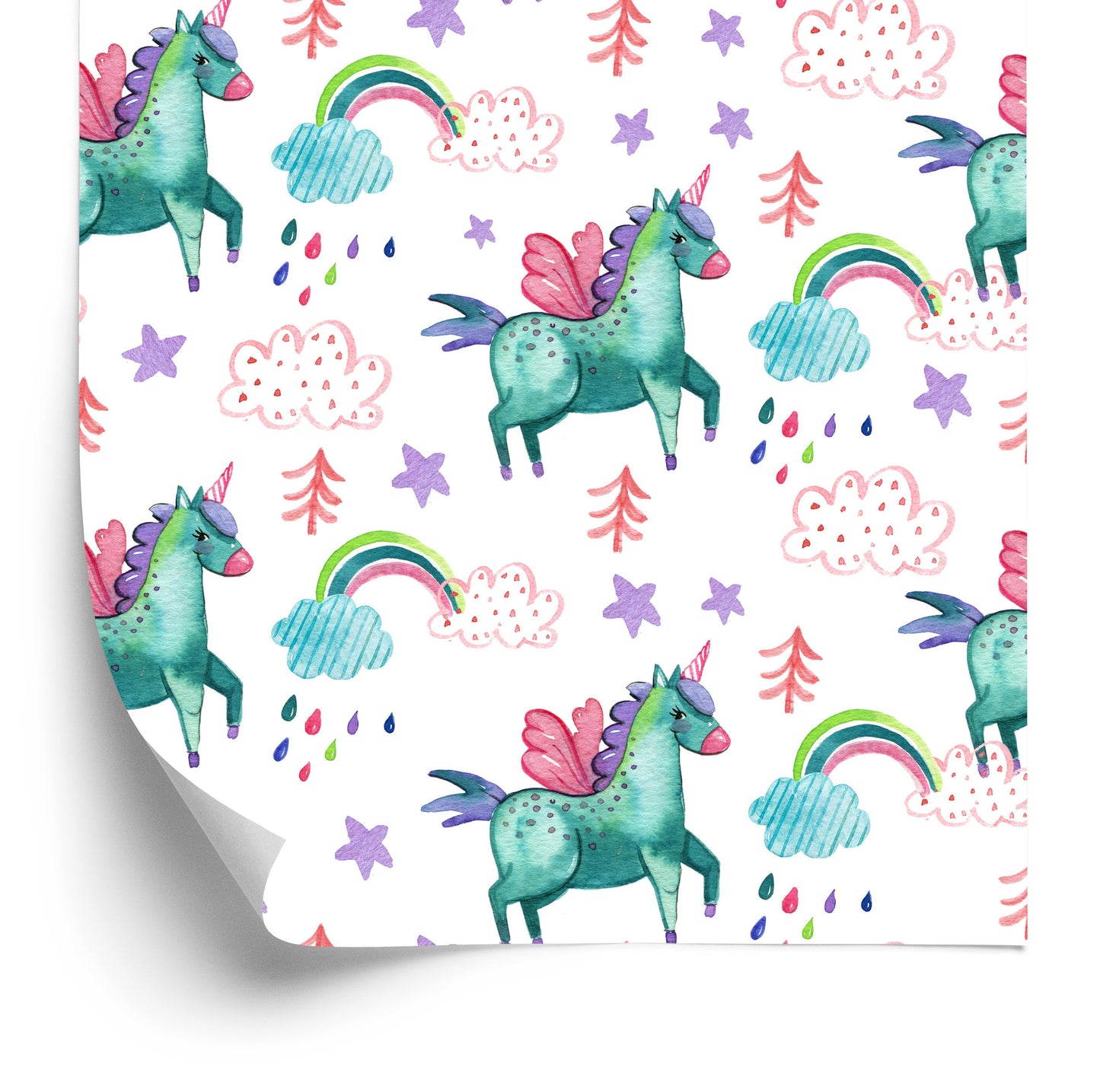Wallpaper For Children - Flying Unicorns