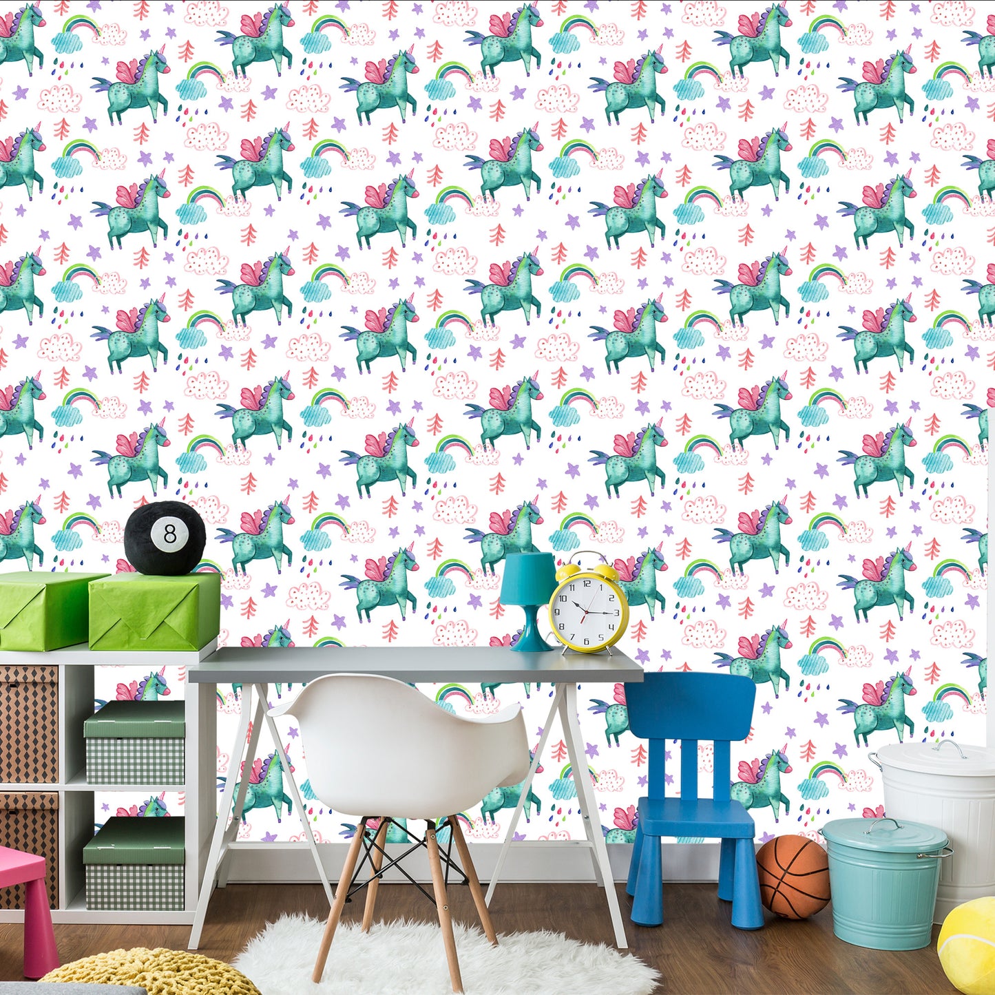 Wallpaper For Children - Flying Unicorns