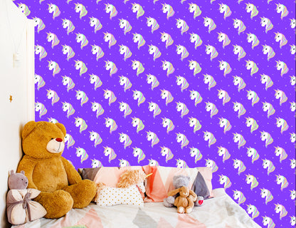 Wallpaper For Children - Unicorns On The Background Of Stars