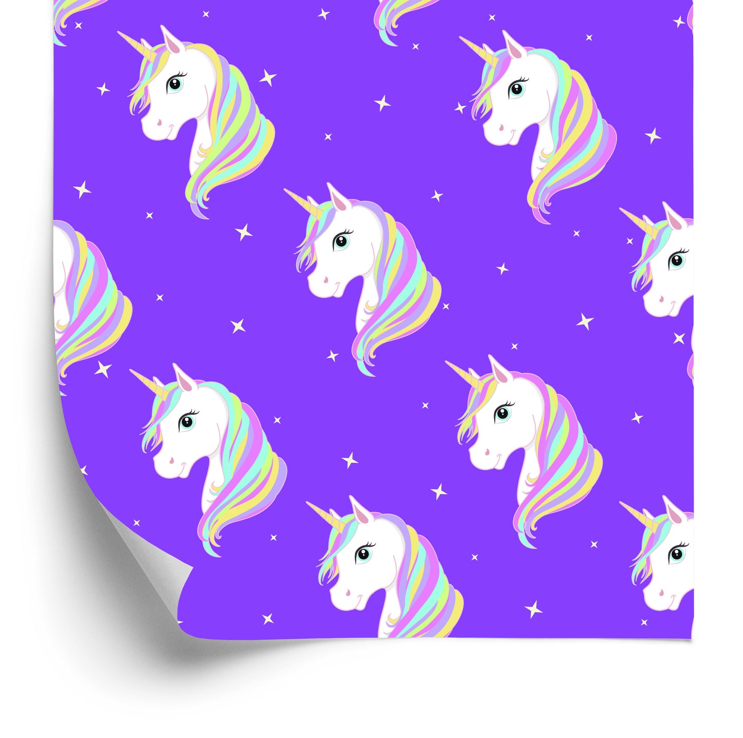 Wallpaper For Children - Unicorns On The Background Of Stars