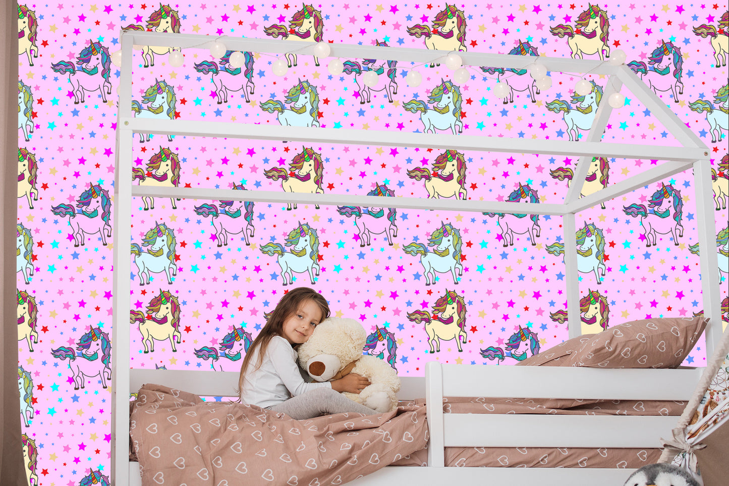 Wallpaper For Kids - Rainbow Unicorns