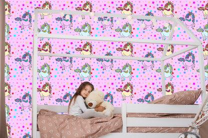 Wallpaper For Kids - Rainbow Unicorns
