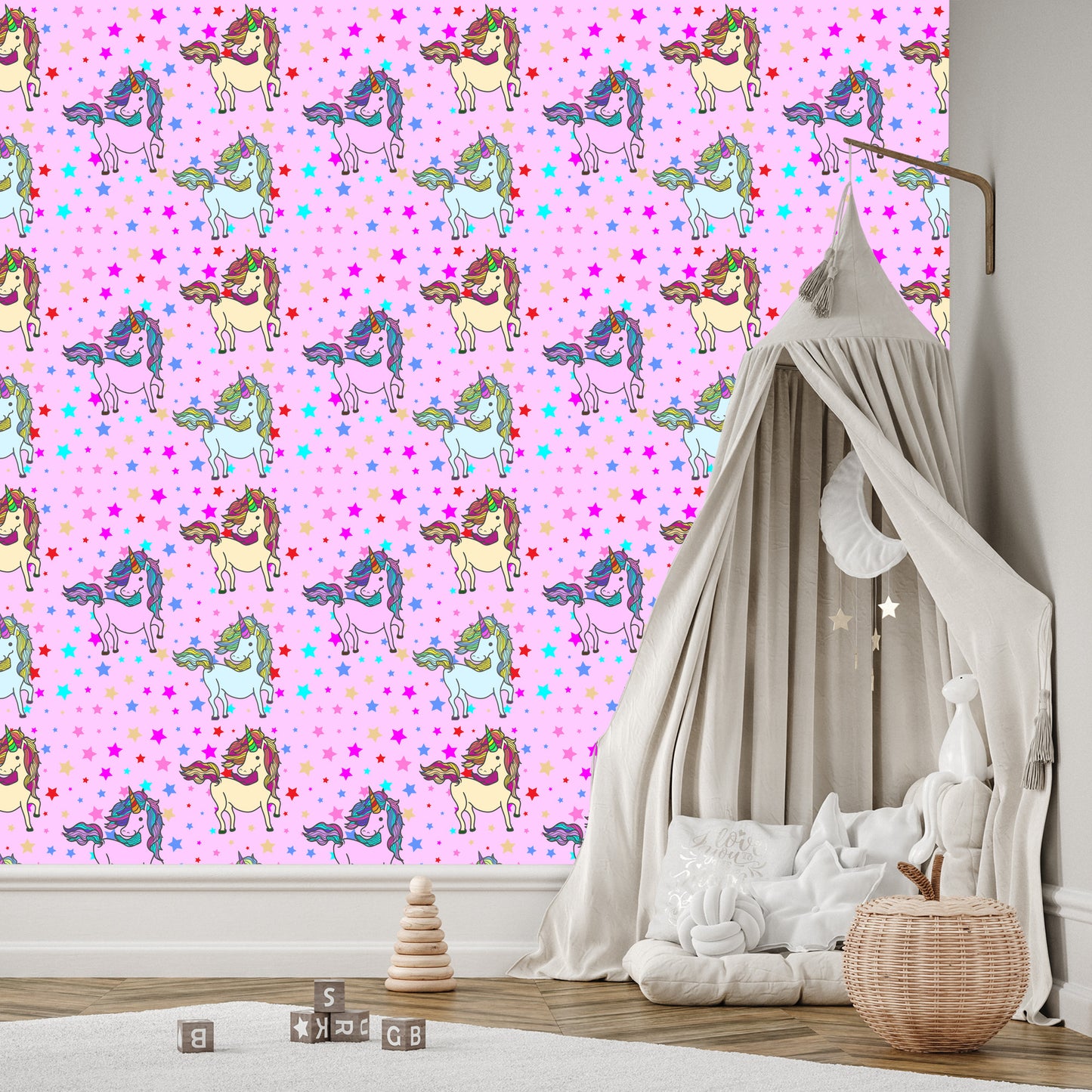 Wallpaper For Kids - Rainbow Unicorns