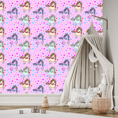 Wallpaper For Kids - Rainbow Unicorns