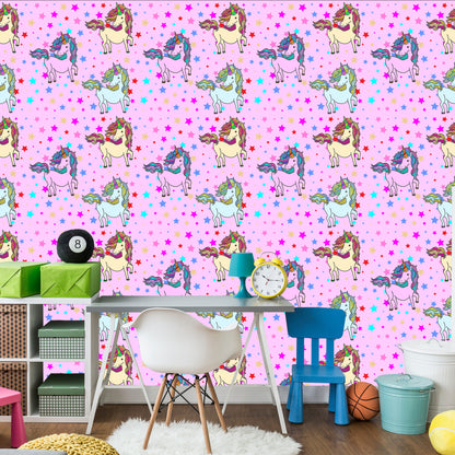 Wallpaper For Kids - Rainbow Unicorns