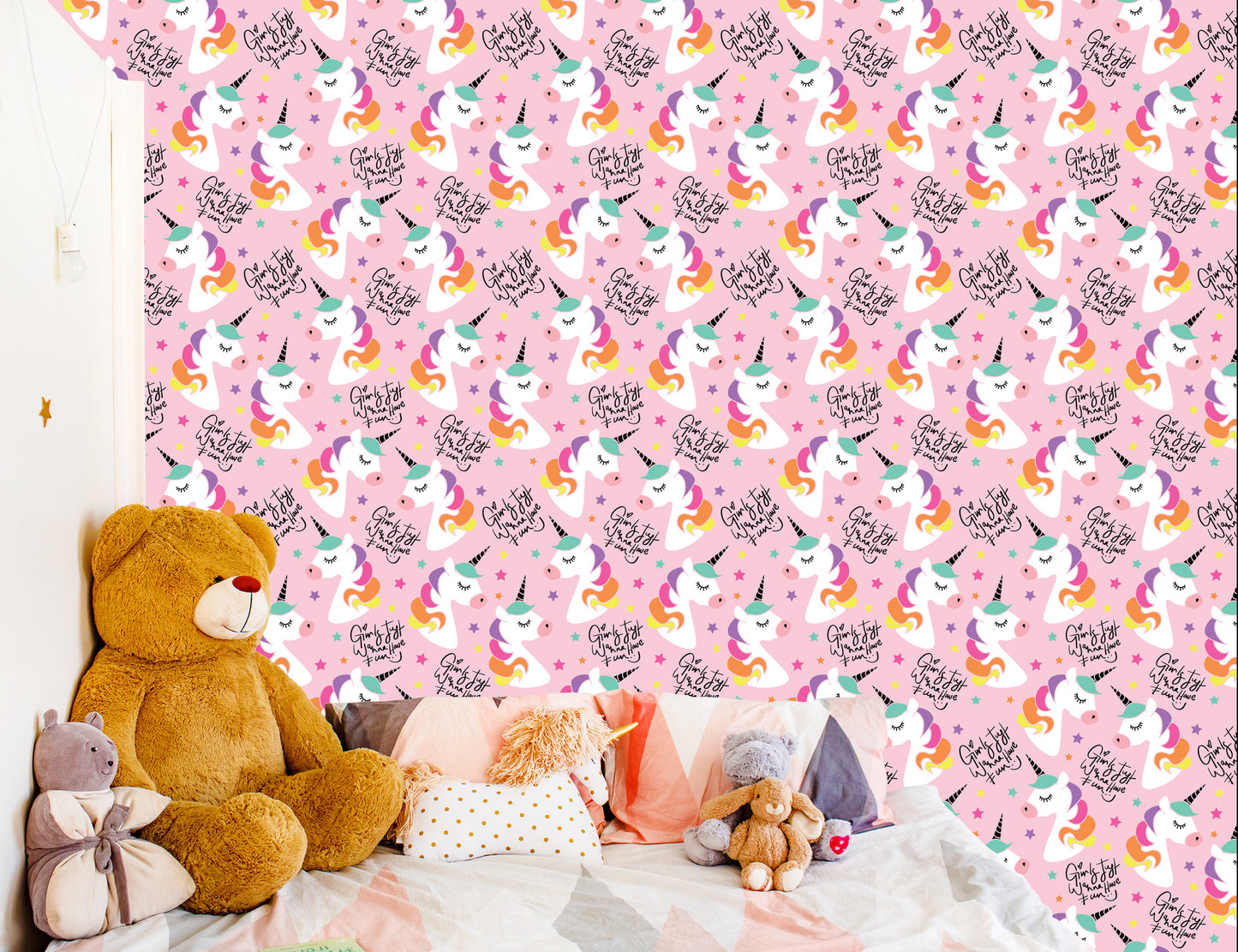 Wallpaper For Kids - Magic Rainbow Unicorns