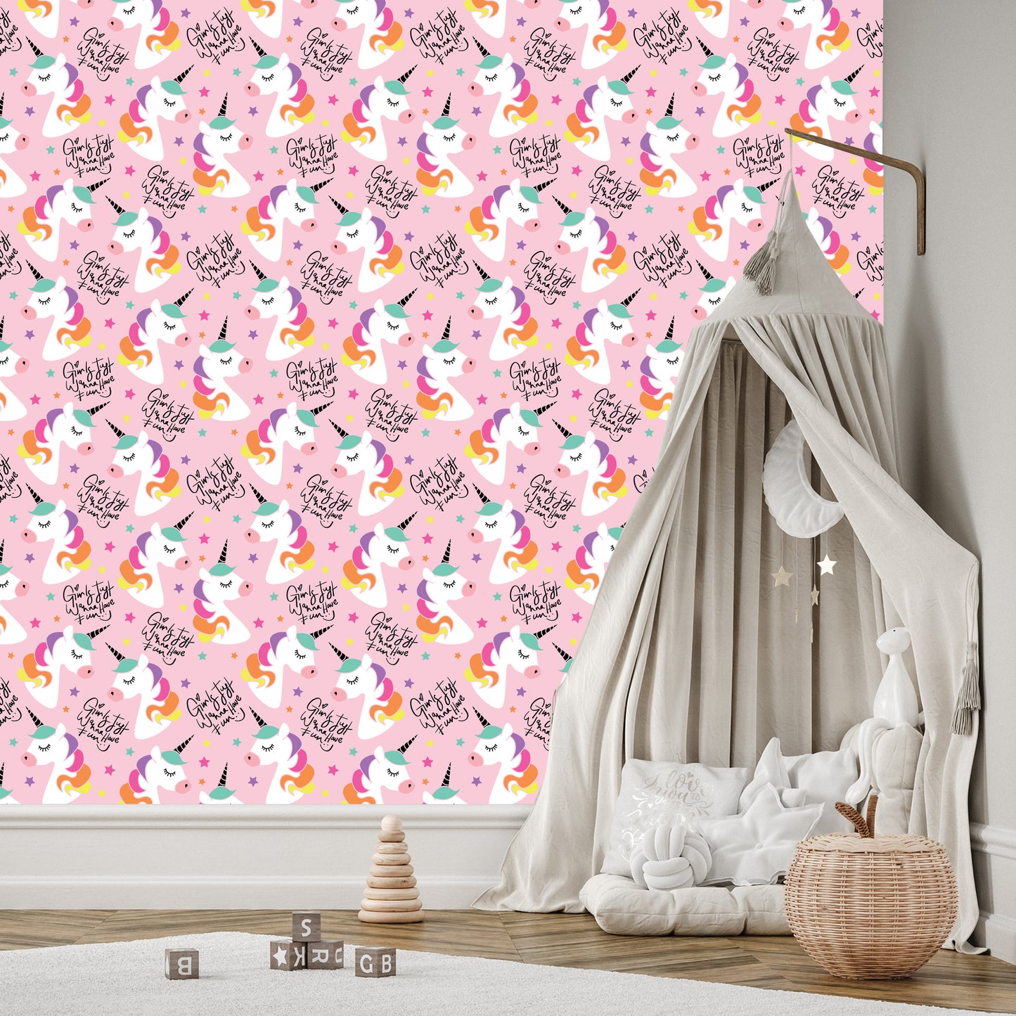 Wallpaper For Kids - Magic Rainbow Unicorns