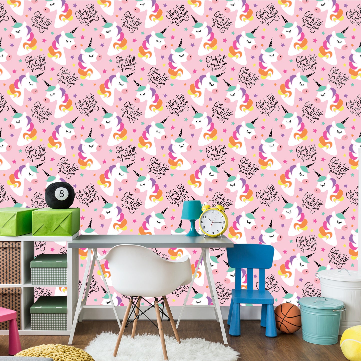 Wallpaper For Kids - Magic Rainbow Unicorns