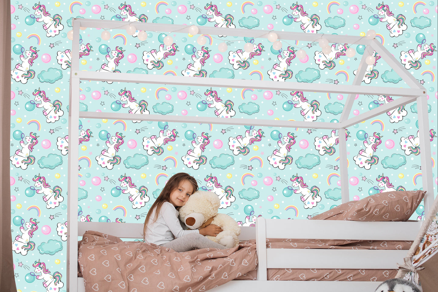 Wallpaper For Children - Playing Unicorns