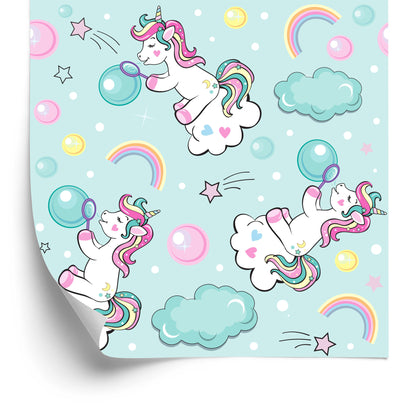 Wallpaper For Children - Playing Unicorns