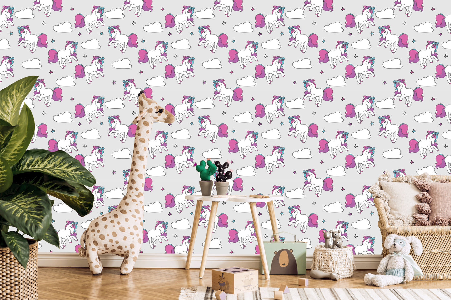 Wallpaper For Children - Flying Unicorns