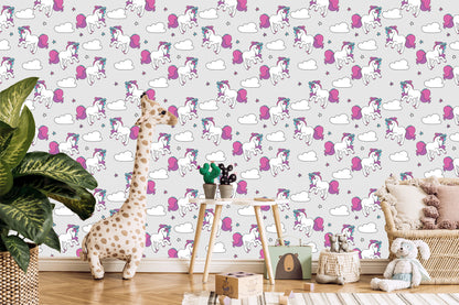 Wallpaper For Children - Flying Unicorns