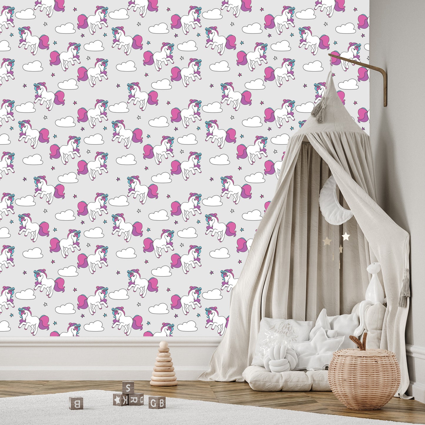 Wallpaper For Children - Flying Unicorns