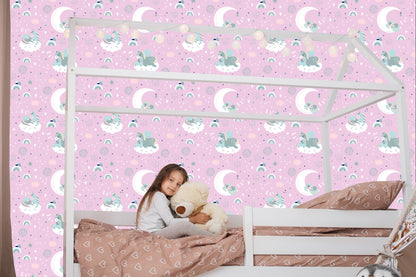 Wallpaper For Children - Sleeping Unicorns