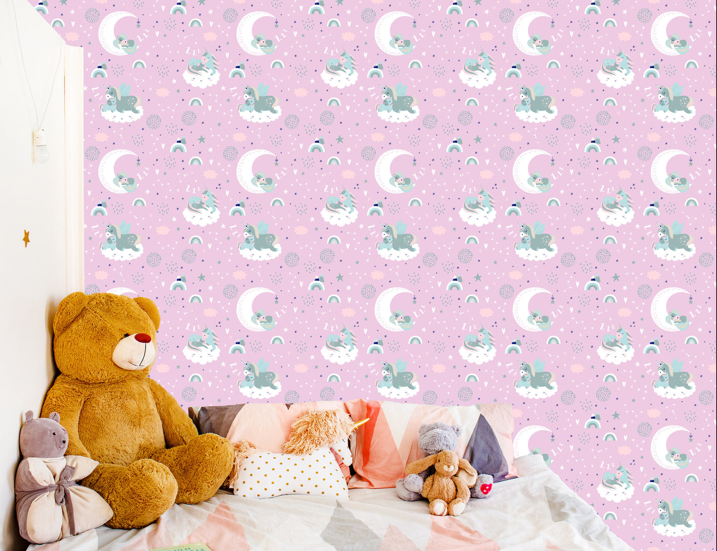 Wallpaper For Children - Sleeping Unicorns
