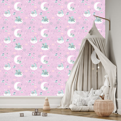 Wallpaper For Children - Sleeping Unicorns