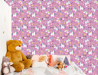 Wallpaper The Clouds Unicorns To Girls' Room
