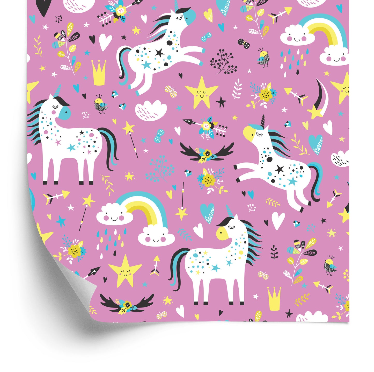 Wallpaper The Clouds Unicorns To Girls' Room
