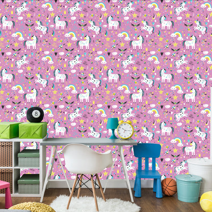 Wallpaper The Clouds Unicorns To Girls' Room