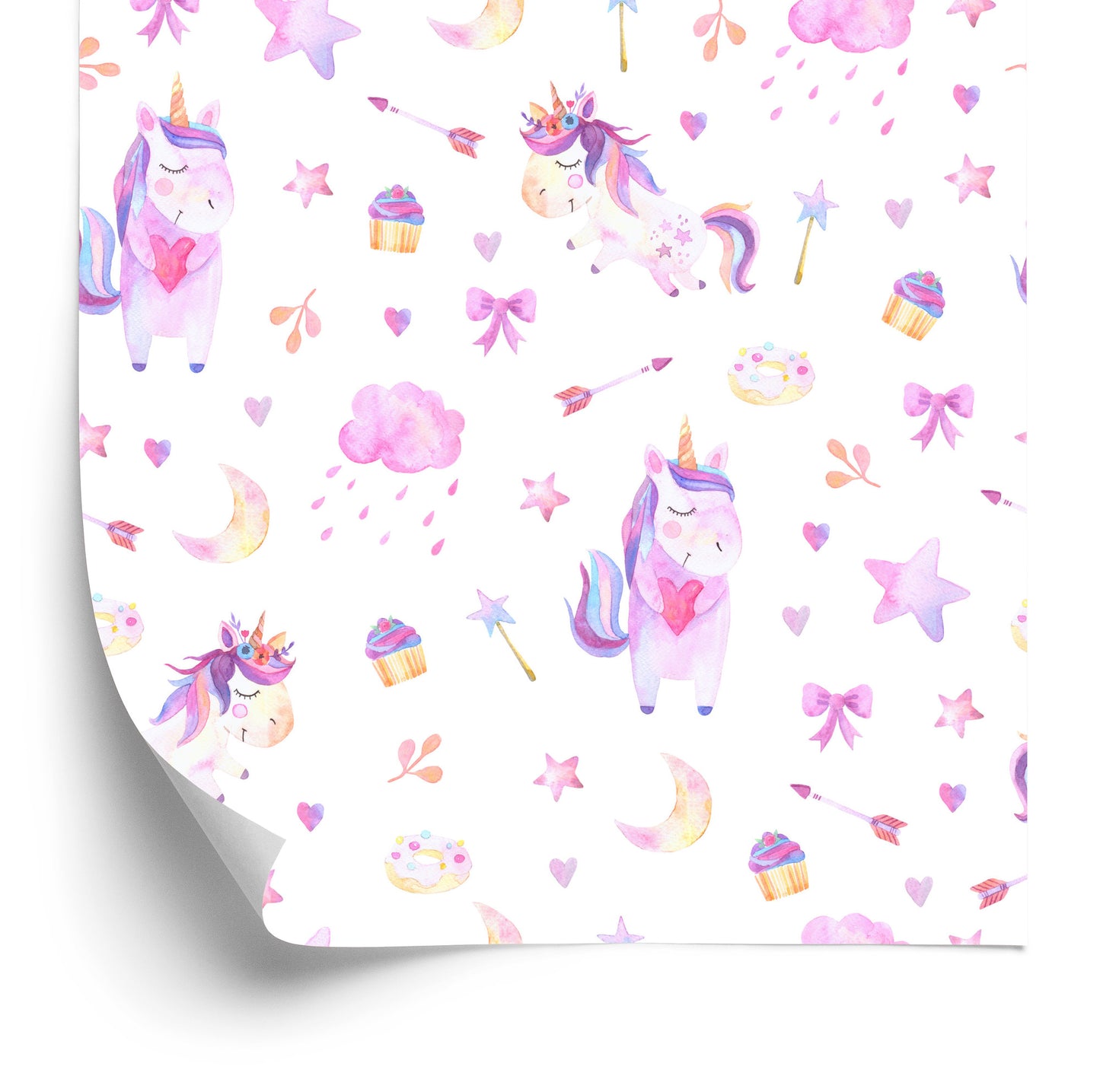 Wallpaper For A Girl Unicorns Bows And Donuts