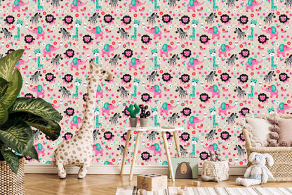 Wallpaper For Girl Safari Zebras Lions Elephants