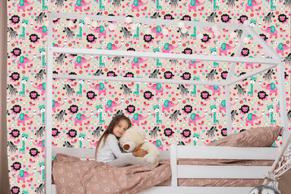 Wallpaper For Girl Safari Zebras Lions Elephants