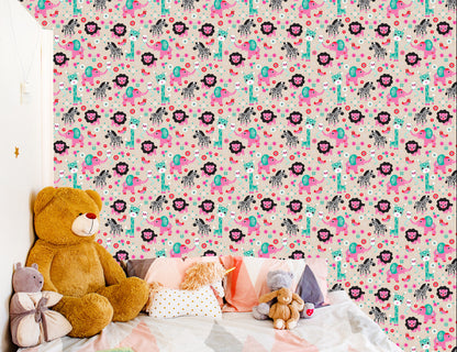 Wallpaper For Girl Safari Zebras Lions Elephants