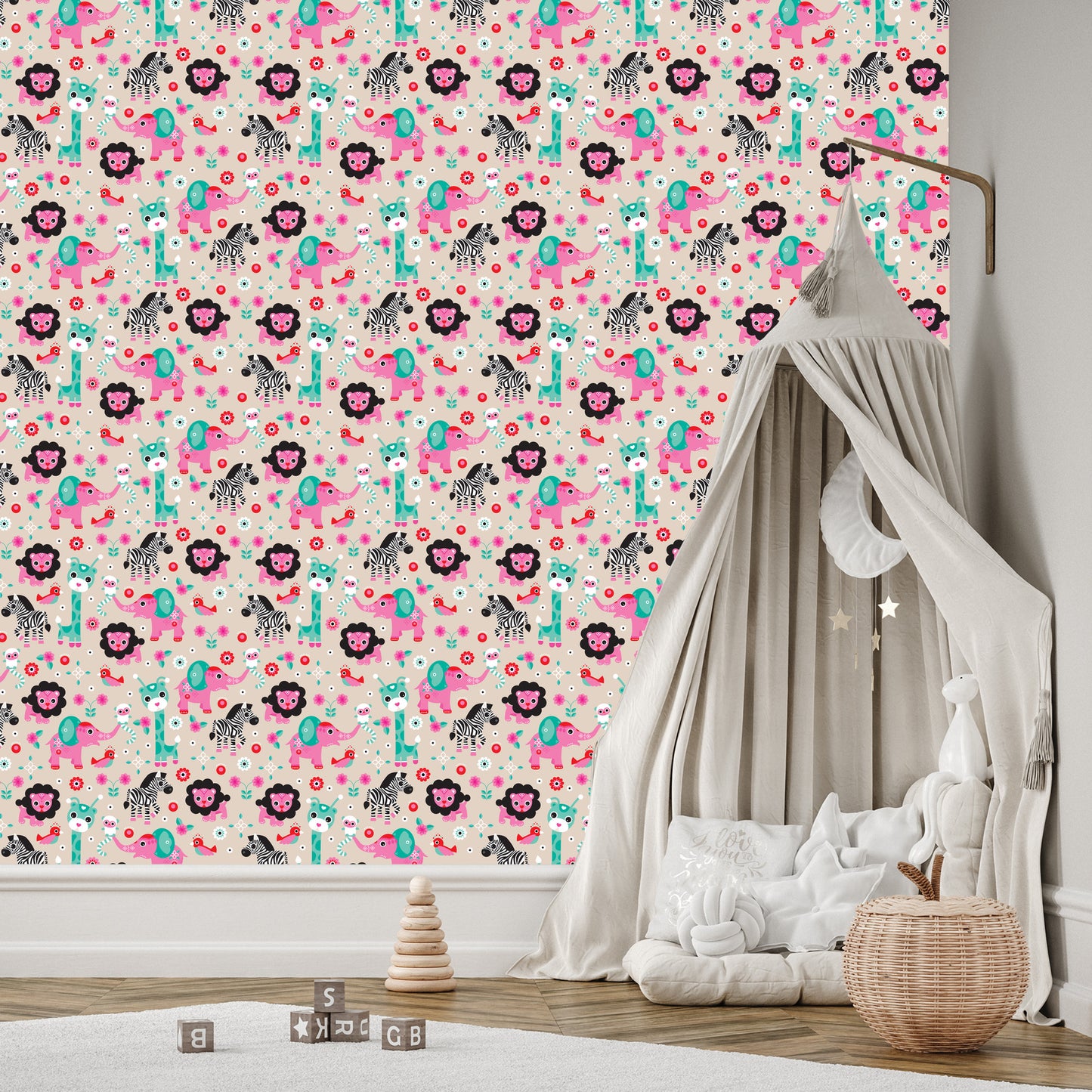 Wallpaper For Girl Safari Zebras Lions Elephants