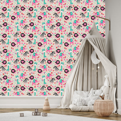 Wallpaper For Girl Safari Zebras Lions Elephants
