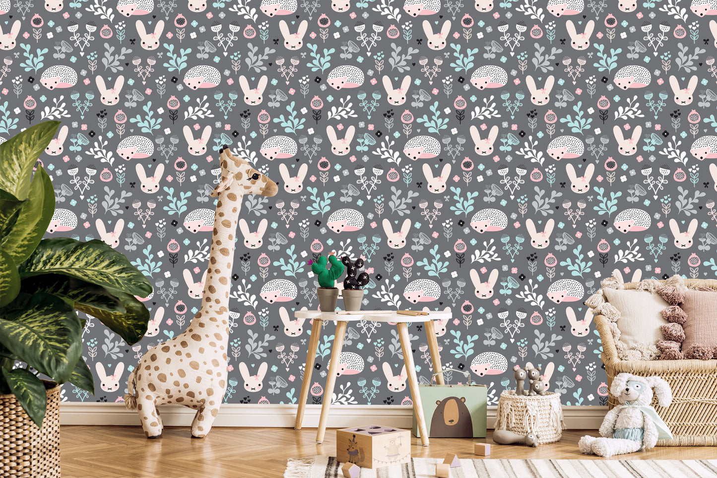 Wallpaper For A Girl, Animals, Hares, Plants