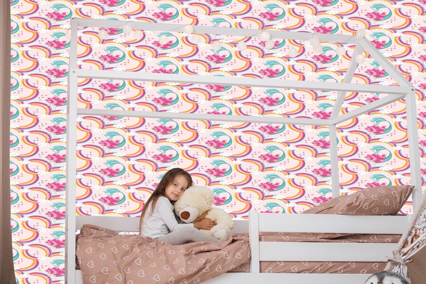 Wallpaper Mermaids. Clouds. Rainbow. Room