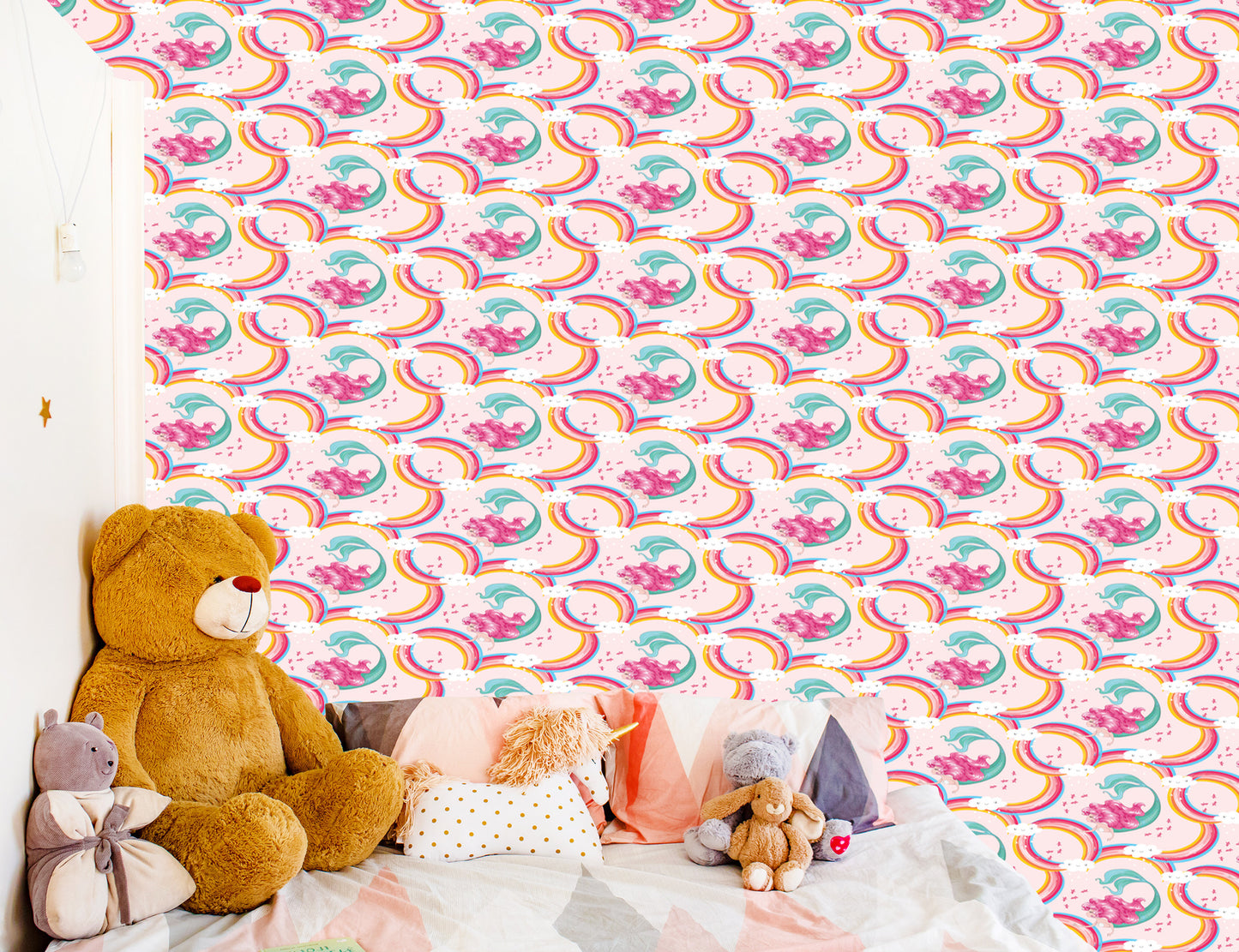Wallpaper Mermaids. Clouds. Rainbow. Room