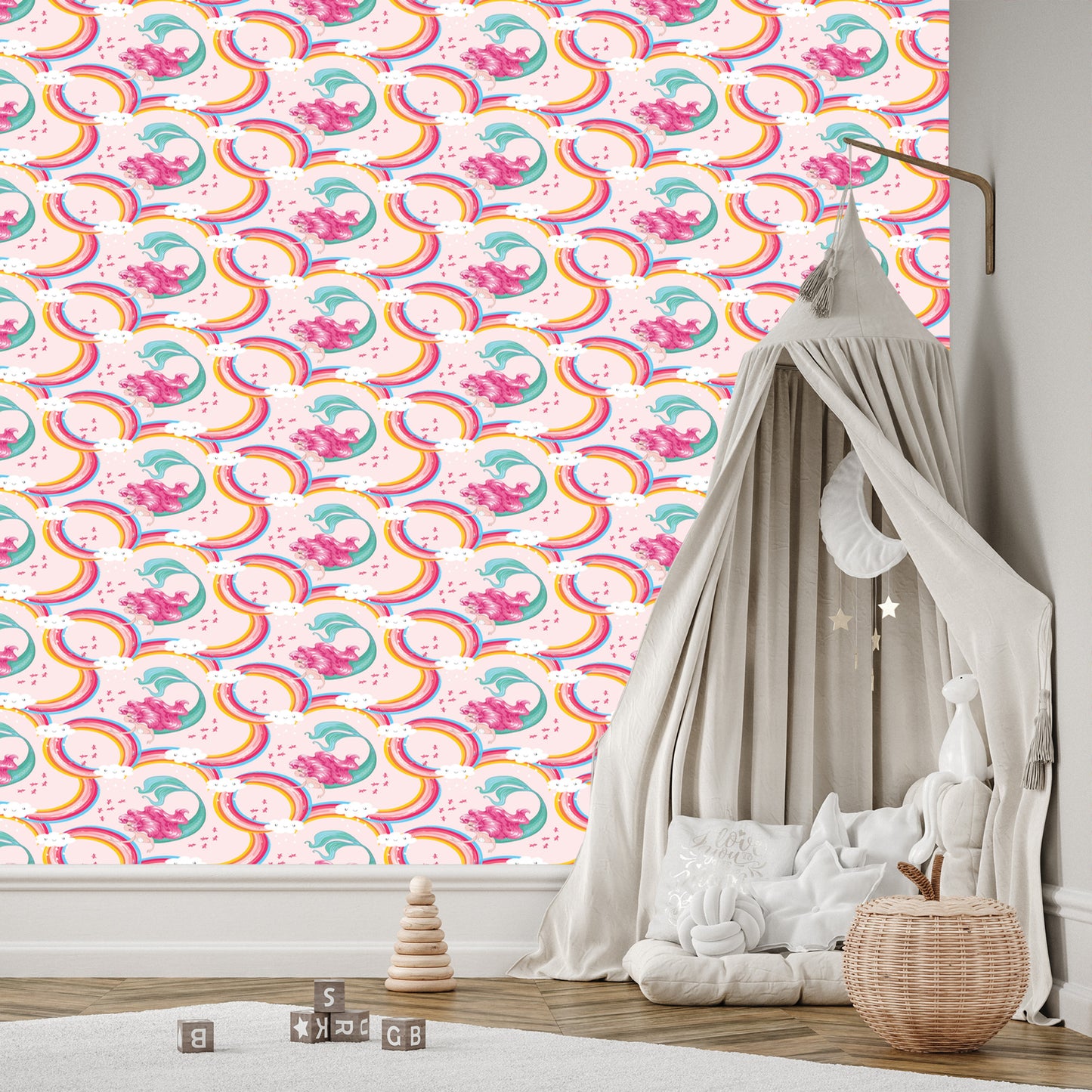 Wallpaper Mermaids. Clouds. Rainbow. Room
