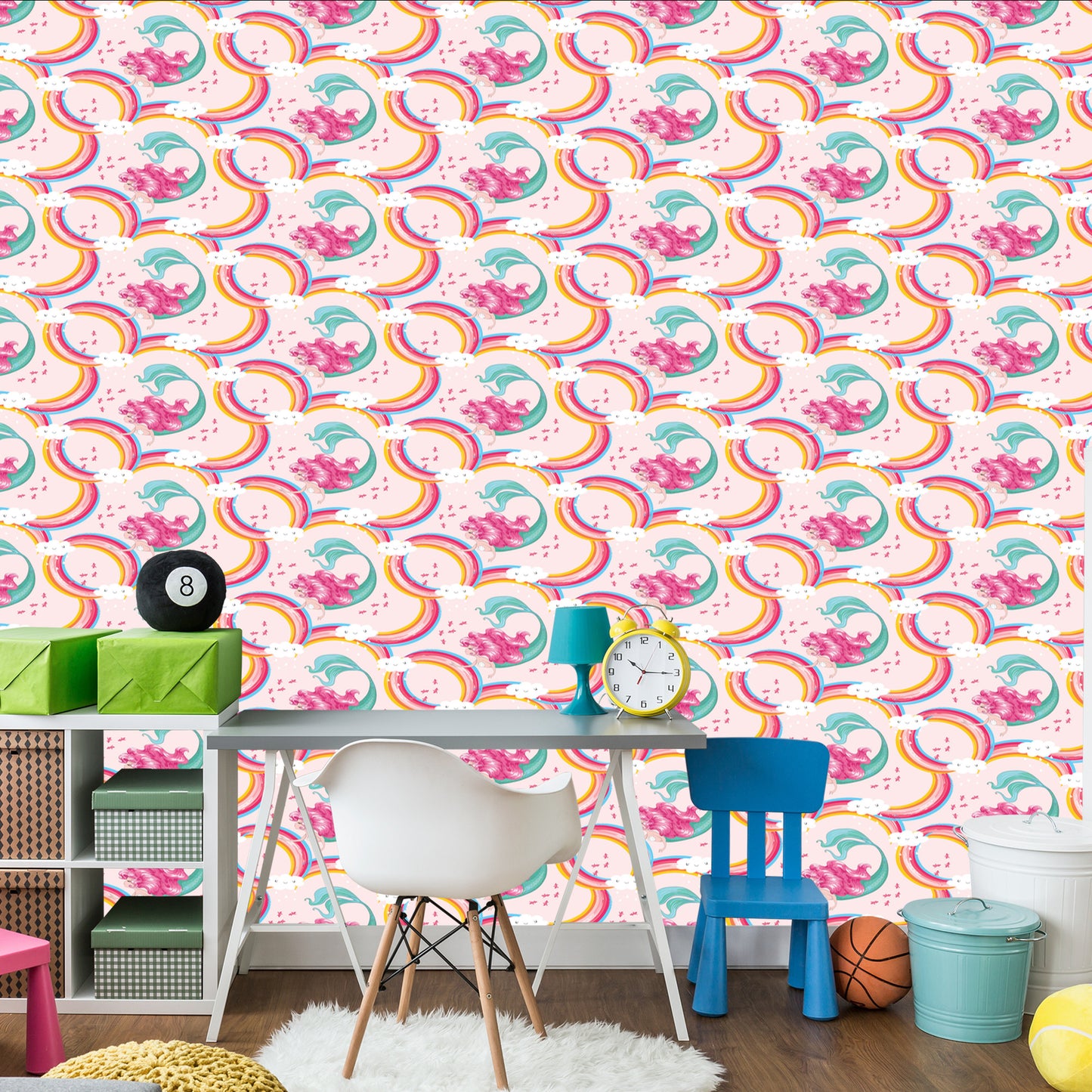 Wallpaper Mermaids. Clouds. Rainbow. Room