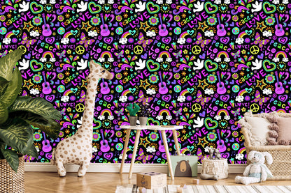 Wallpaper Colorful Girlish Patterns