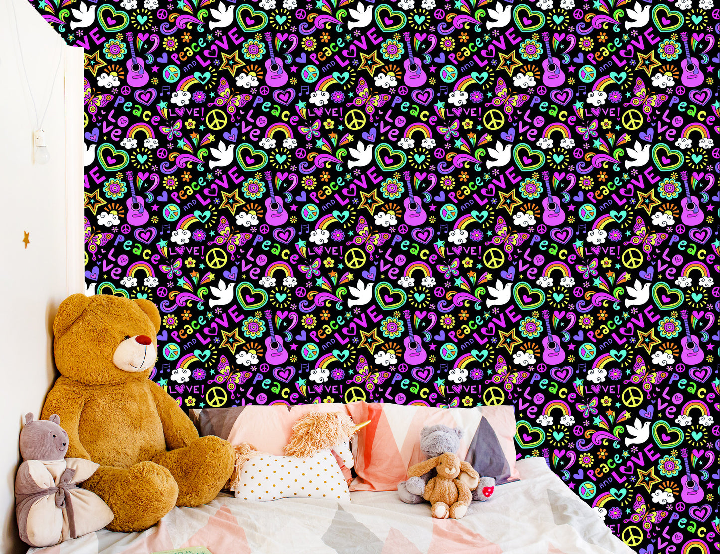 Wallpaper Colorful Girlish Patterns