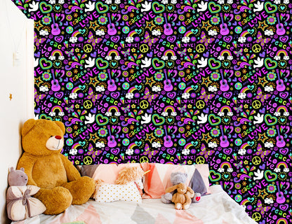 Wallpaper Colorful Girlish Patterns