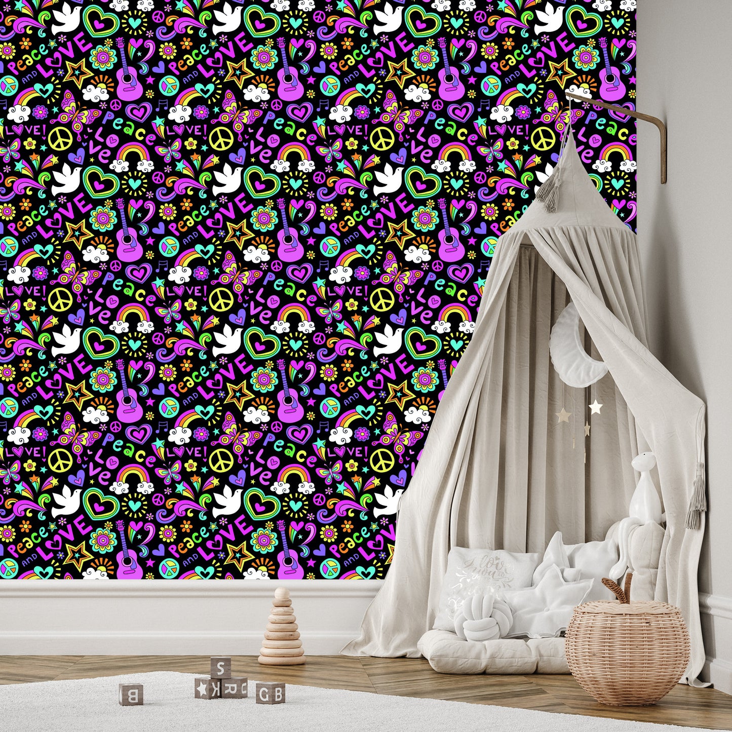 Wallpaper Colorful Girlish Patterns