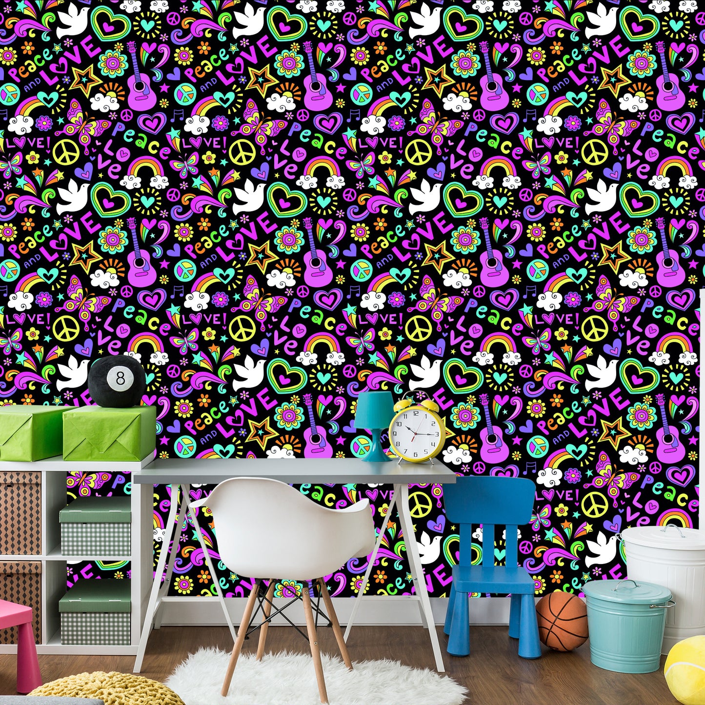 Wallpaper Colorful Girlish Patterns